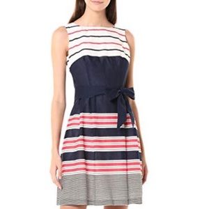 - Navy Striped Anne Klein Dress